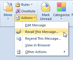Recall a Message in Outlook 2010