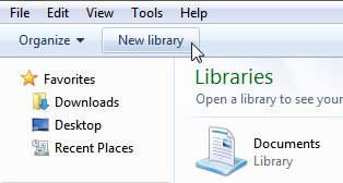 How to Create a New Windows 7 Library Using the Navigation Pane - 1