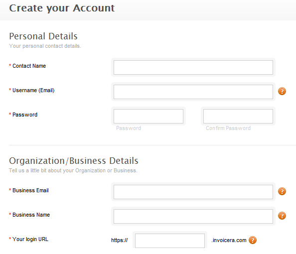 create invoicera account
