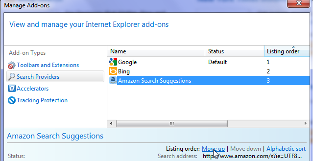 How to Change the Order of Search Providers