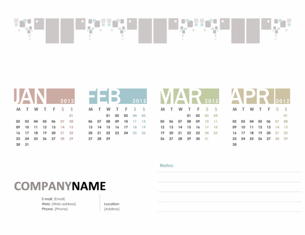 2012 Calendars for Word 2010 is Now Available for Download
