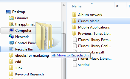 Move iTunes folder to Another Location