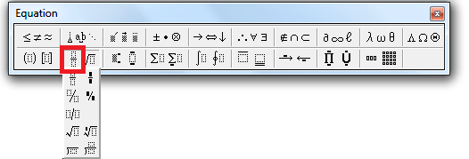 cfeate fractions in microsoft word