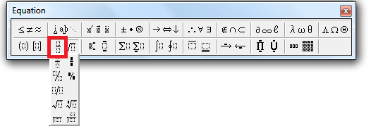 how to type math symbols in word 2010