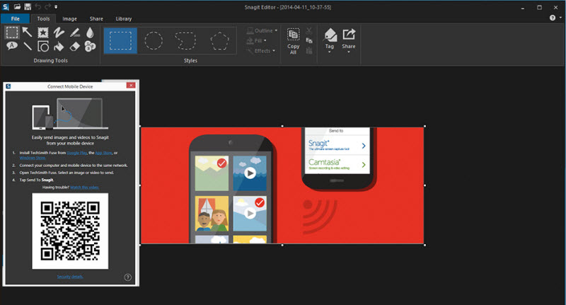 snagit 12 transferring images from mobile