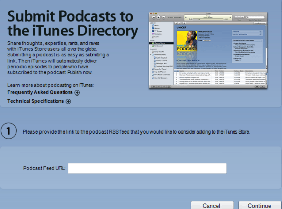 submit a podcast to itunes