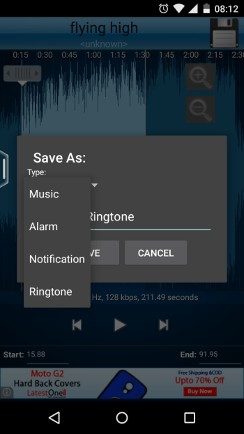 Save as ringtone