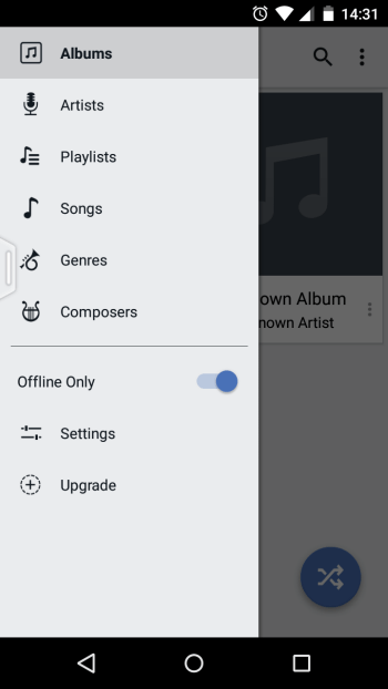 CloudPlayer menu CloudPlayer menu