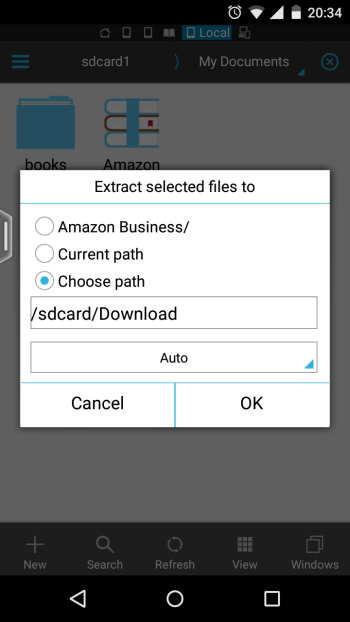 extract zip file to new location on android
