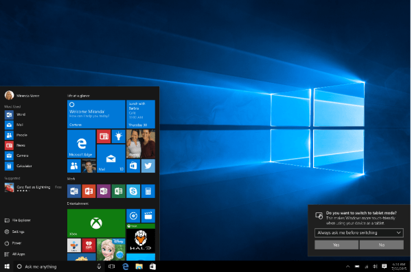 New Features in Windows 10 - Continuum
