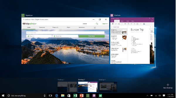 New Features in Windows 10 - Task View and Multiple Desktops