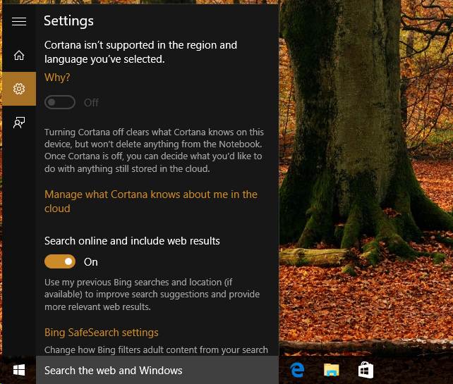 Support for Cortana