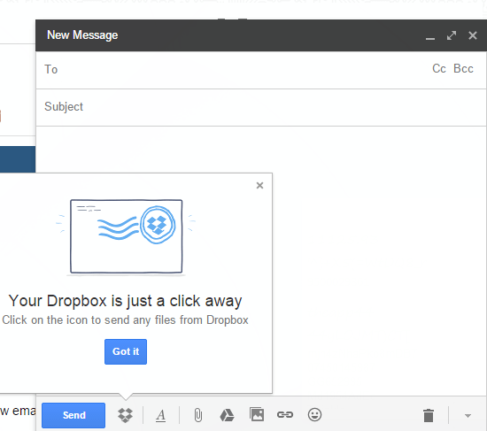 adding dropbox to gmail