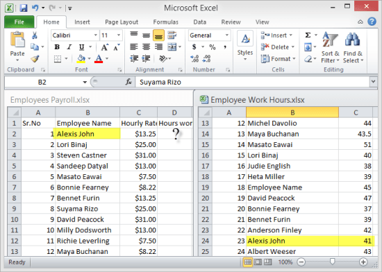 excel worksheets with vlookup values