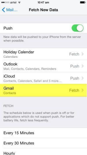 fetch contacts from Gmail