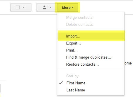 import iphone contacts to gmail