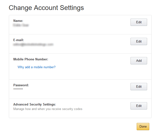 change account settings