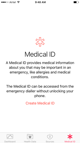Medical ID in Apple Health