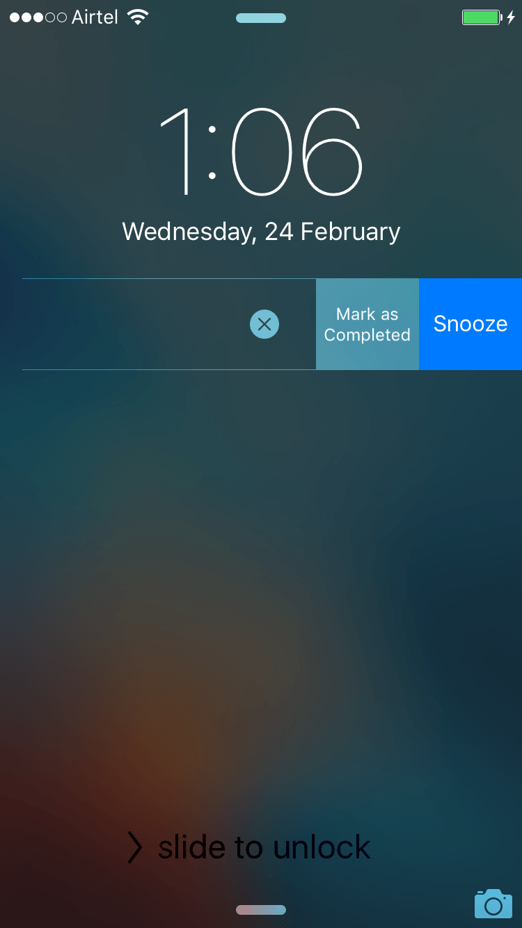 Using Reminders App in Lock Screen