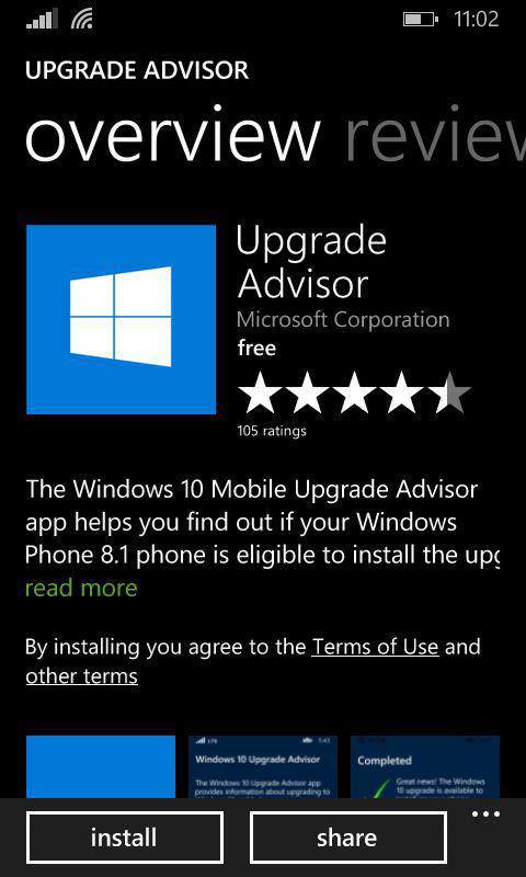 Windows 10 Mobile Upgrade Advisor