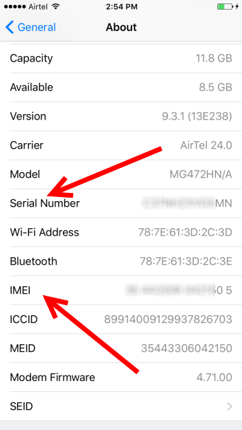 How to Find IMEI and Serial Number of Your iPhone