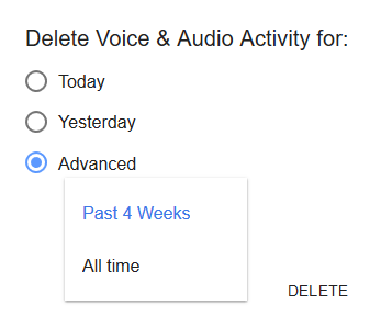Delete Voice and Audio Activity Dialog