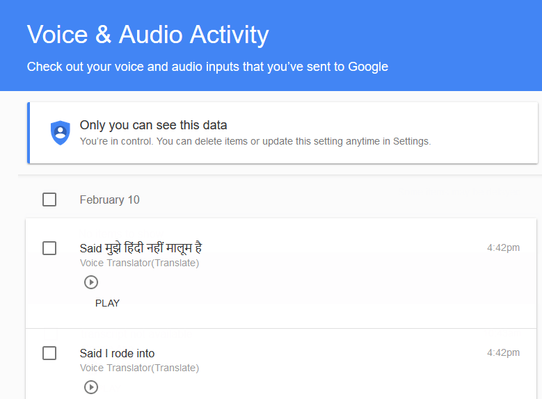 OK Google Voice Activity