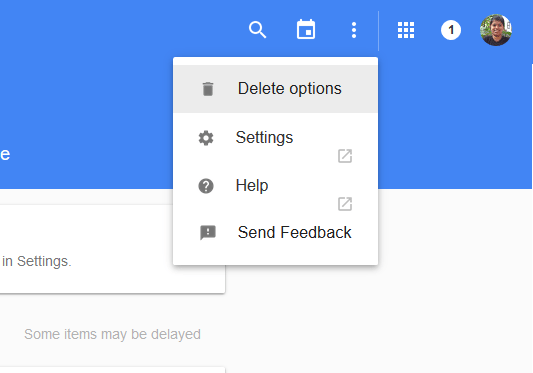 delete options