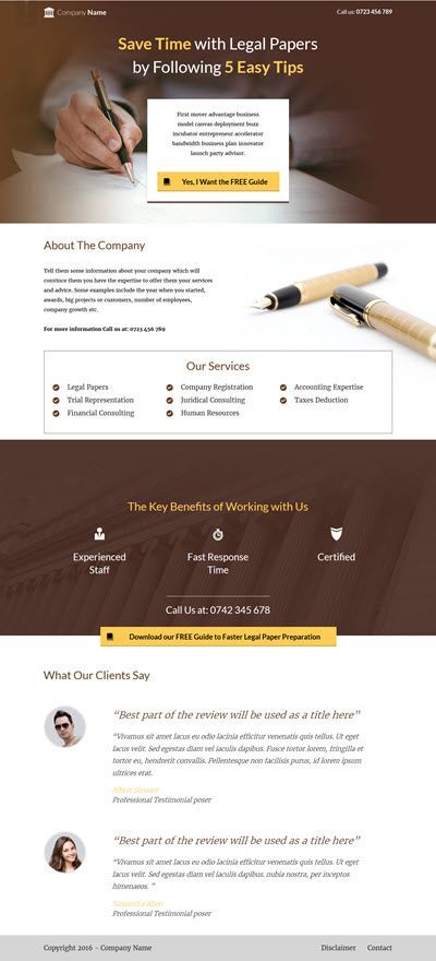 Thrive Themes Landing Page Template for Attorneys