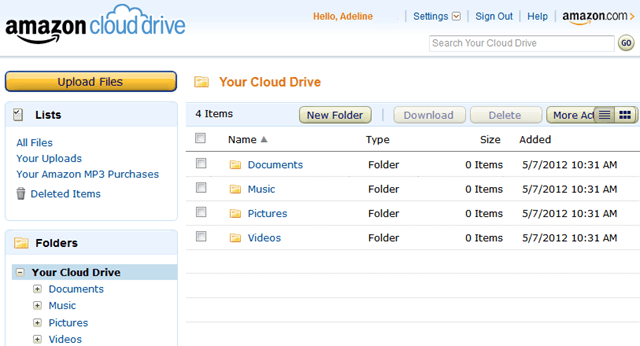 amazon cloud drive website