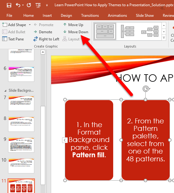 How to Move a Shape in a SmartArt Graphic