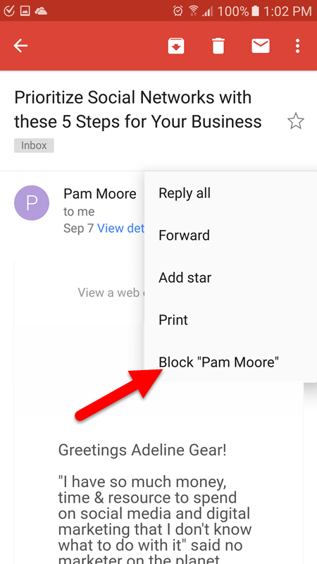 how to block emails in gmail