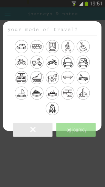 Journeys & Notes mode of travel Journeys & Notes mode of travel