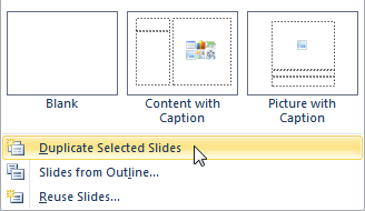 Add Slides to a Presentation by Duplicating Existing Slides