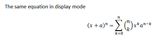 insert equation in word 2010