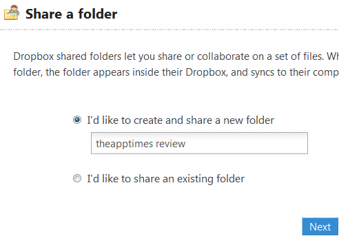 share a dropbox folder