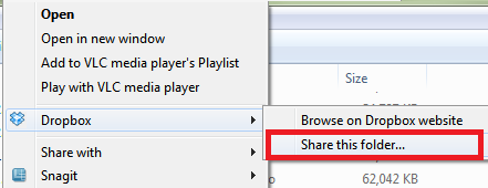 share a folder from desktop