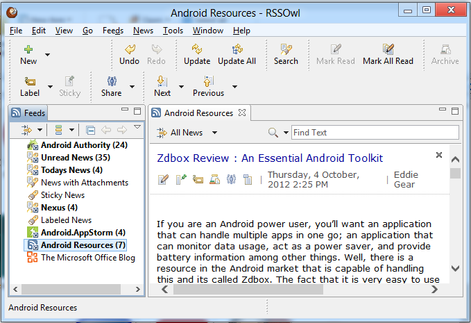 free web based rss reader