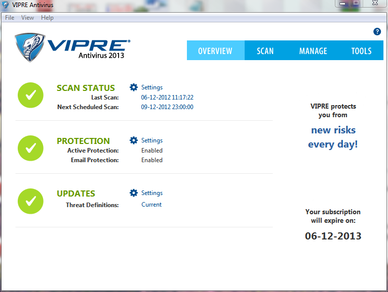 vipre scan status