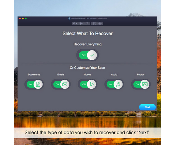 Select what to recover