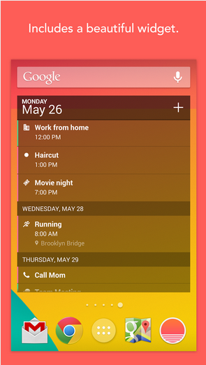 sunrise calendar app widget
