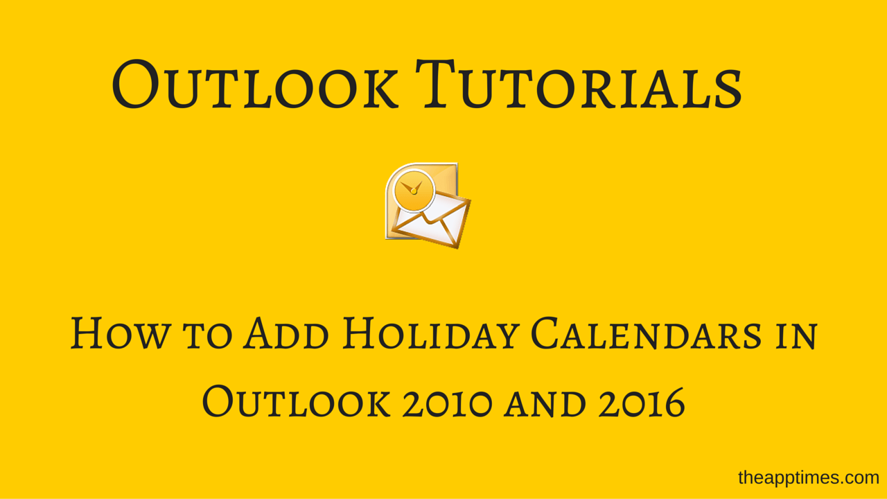Add Holidays to Outlook 2010 Religious, National Holidays