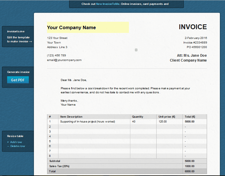 invoice to me free invoice generator