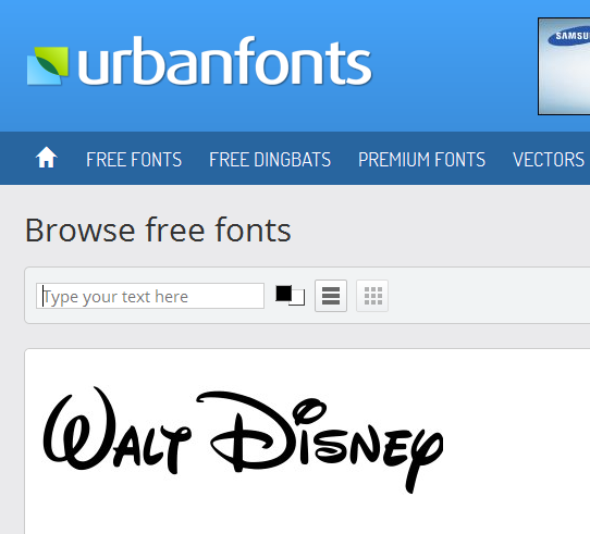 finding new fonts at urbanfonts