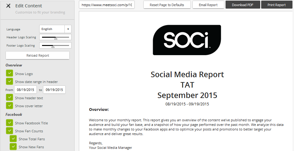 SOCi Reports