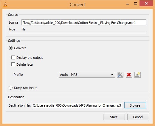 convert mp4 to mp3 using free video converter vlc