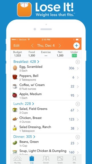 lose it best food journal apps