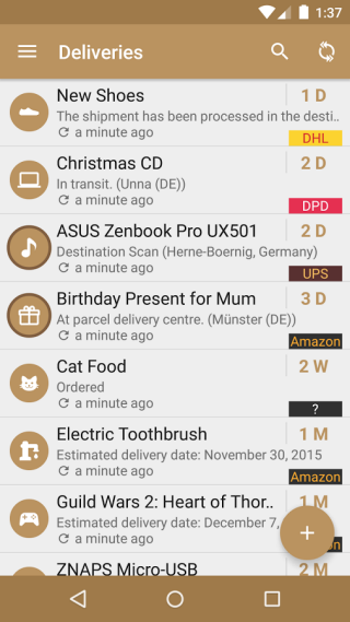 Deliveries Package Tracker