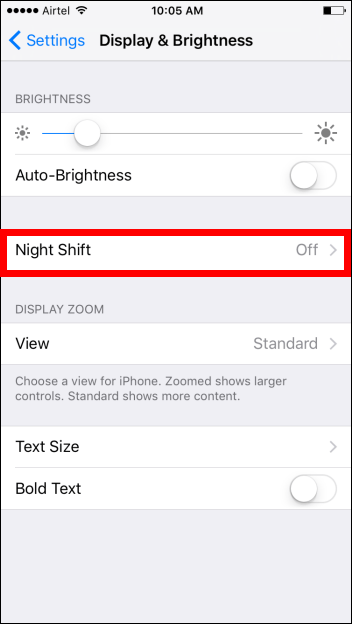 Night Shift Mode in iOS 9.3