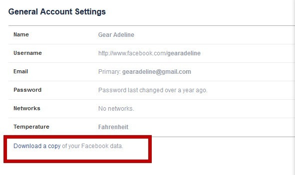 download a copy of your facebook data